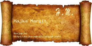Hajka Margit névjegykártya
